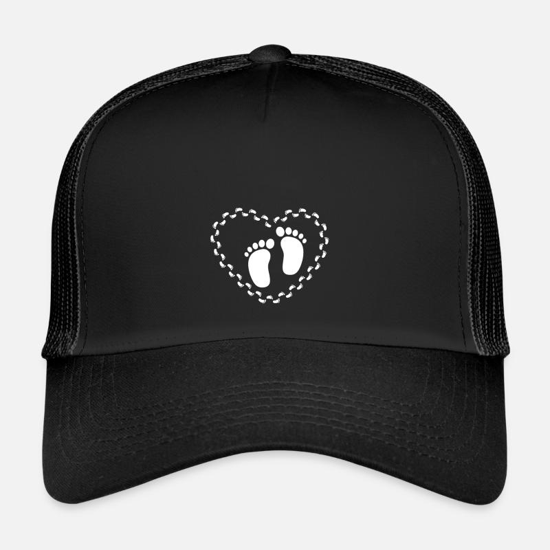Bébé pieds coeur empreinte grossesse ventre Casquette trucker 