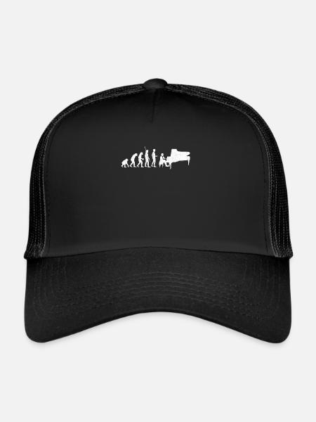 Evolution du pianiste piano - Casquette trucker  - noir/noir - Devant