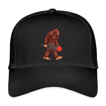 Bigfoot Sasquatch disc golf gift - Trucker Cap - black/black - Front