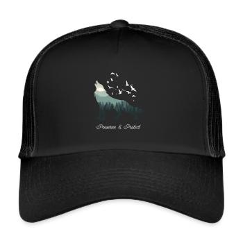 Wolf - Trucker Cap - Schwarz/Schwarz - Vorne