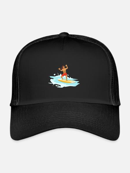 Surfing surfing - Trucker Cap - black/black - Front