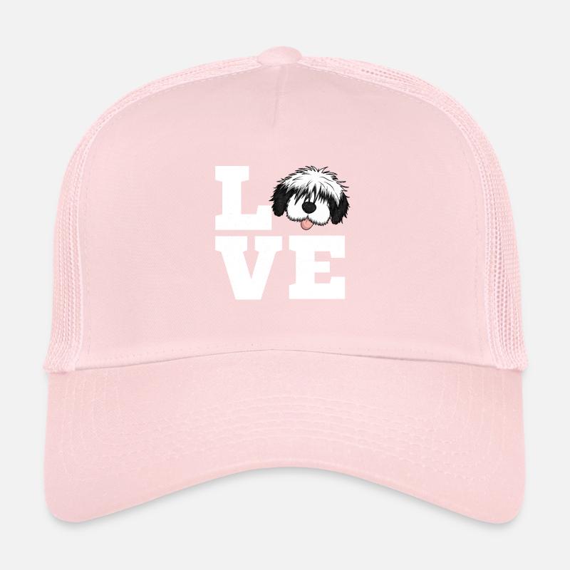 Cadeau de chien bâtard caniche Bobtail Casquette trucker 