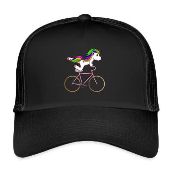 Kunstrad Einhorn Kunstradfahren - Trucker Cap - Schwarz/Schwarz - Vorne