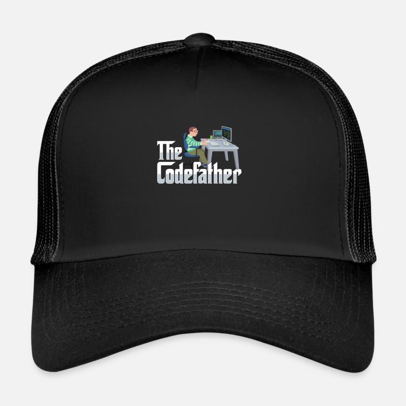 Funny IT Department Software Developer Computer - Casquette trucker - noir/noir
