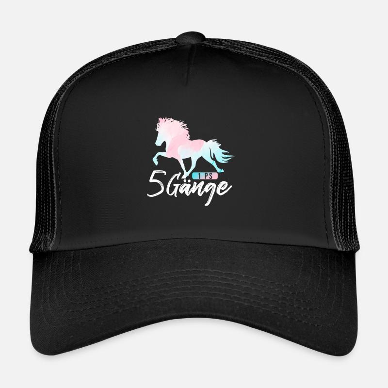 Islandpferd - Trucker Cap - Schwarz/Schwarz