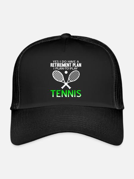 Pension de tennis disant - je jouerai au tennis - Casquette trucker  - noir/noir - Devant