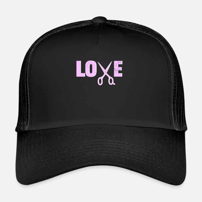 L'amour avec des ciseaux - coiffeur coiffeur Casquette trucker 