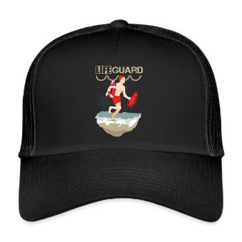 Nageur sauveteur - Casquette trucker  - noir/noir - Devant