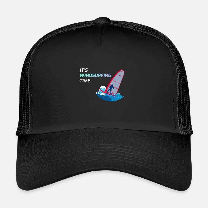 Windsurfer Windsurfen Windsurfen Geschenk - Trucker Cap - Schwarz/Schwarz
