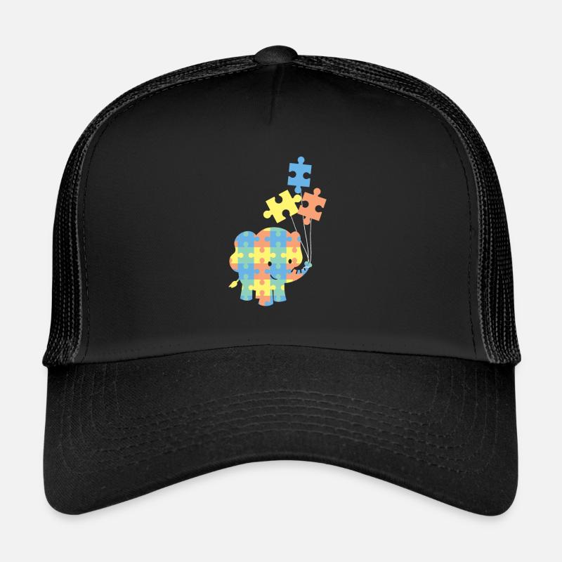 Éléphant autisme Sensibilisation à l'autisme Super-héros de l'autisme Casquette trucker 
