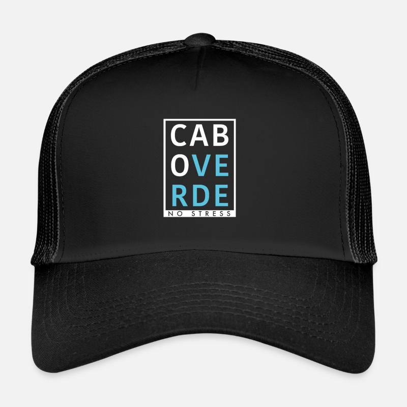 Cap-Vert Cabo Verde No Stress Design - Casquette trucker  - noir/noir