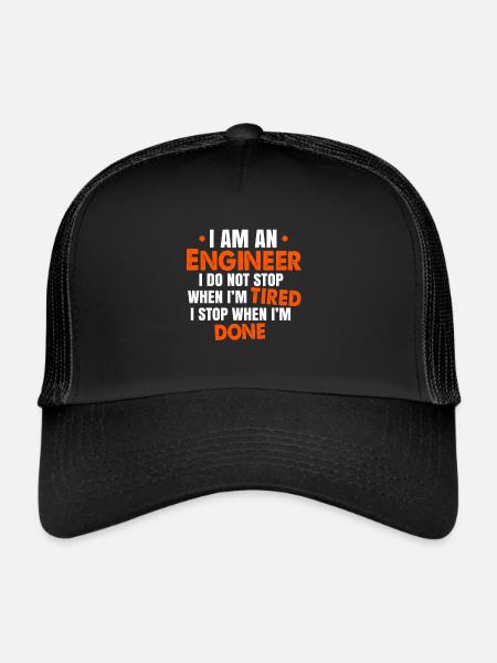 Engineer Gift for Civil Mechanical - Trucker Cap - black/black - Front