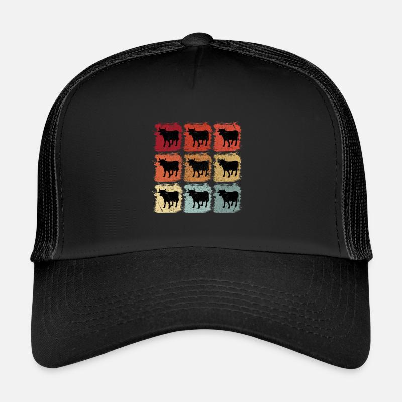 Retro Pop Art Cow Bull Trucker Cap
