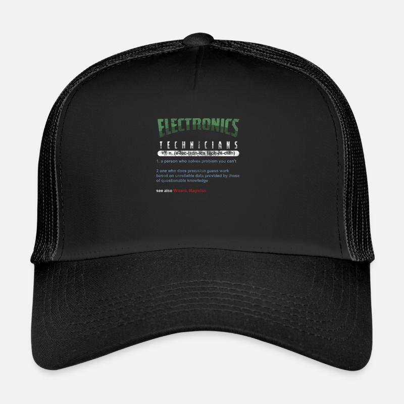 Technisches Geschenk für Elektroniker - Trucker Cap - Schwarz/Schwarz