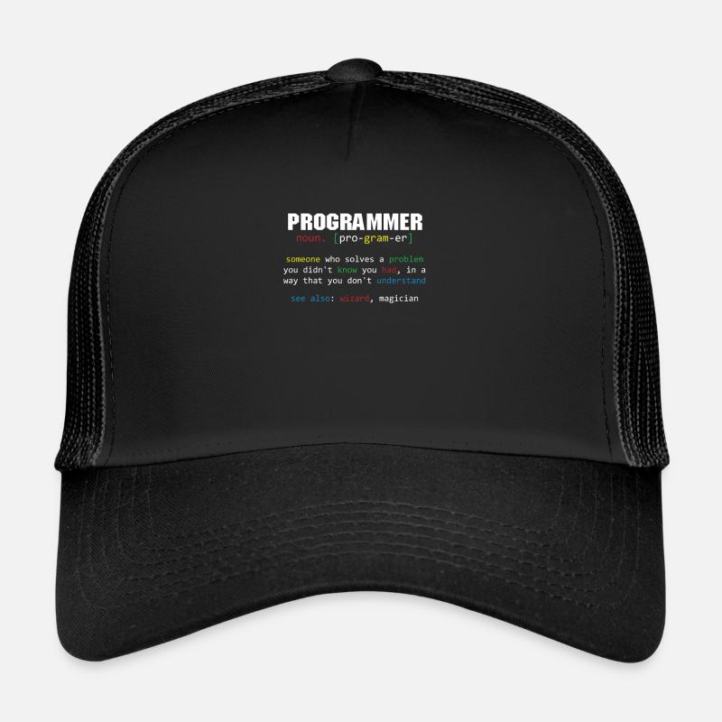 Codage de programmation de codeur de définition de programmeur - Casquette trucker  - noir/noir