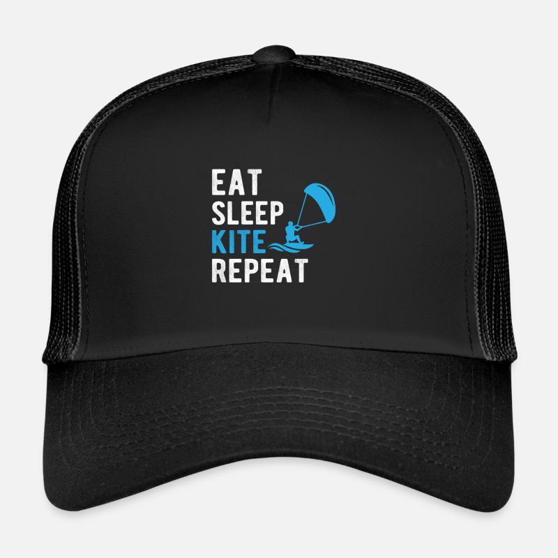 Kite-Surfen und Kiten - Trucker Cap - Schwarz/Schwarz