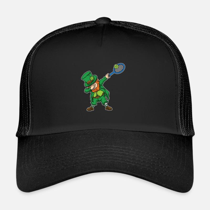 Dabbing Leprechaun Idée cadeau de tennis - Casquette trucker  - noir/noir