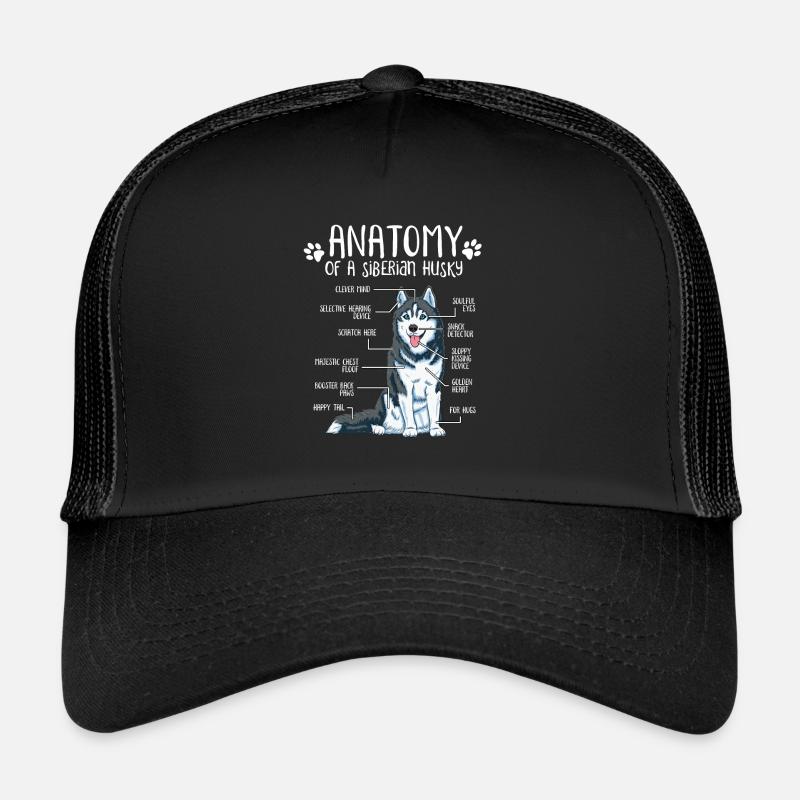 Cadeau de chien de propriétaire de chien d'anatomie de Husky sibérien Casquette trucker 