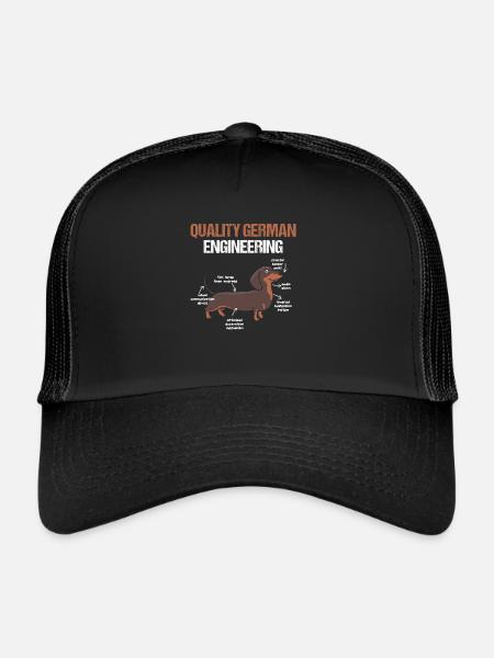 Chiens Amoureux des animaux Animaux Doggie Canine Teckel - Casquette trucker  - noir/noir - Devant