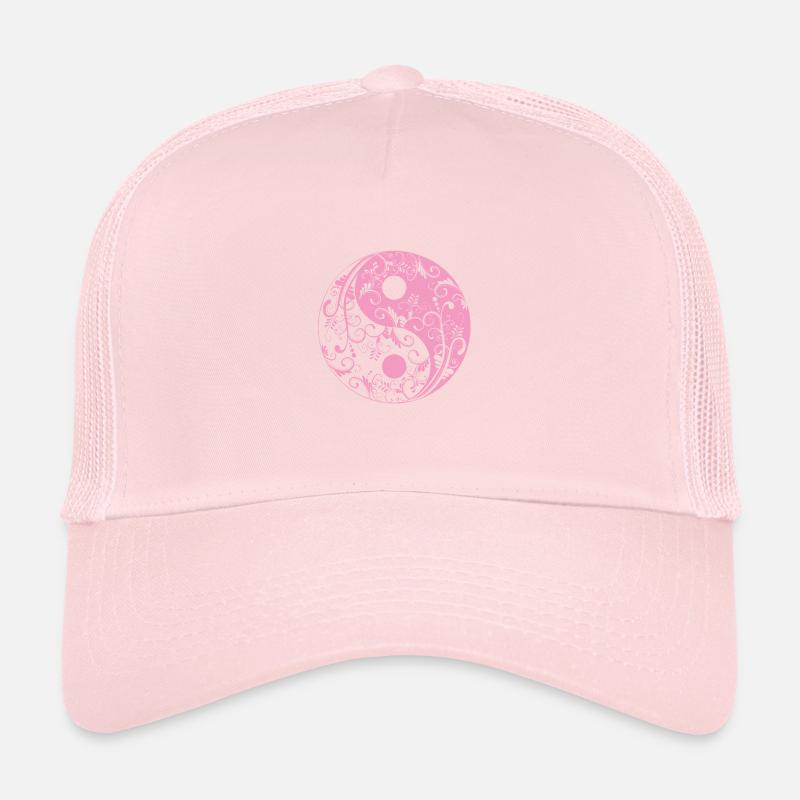 Cadeau de taoïsme d'harmonie de fleurs roses de Yin Yang Casquette trucker 