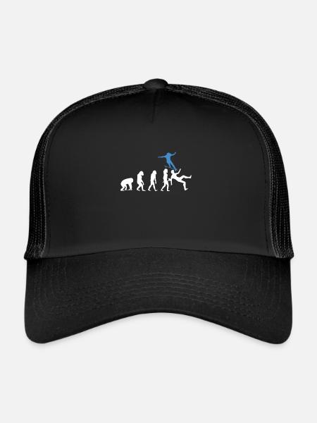 Skateboarder Evolution Skateboard Skateboarding - Trucker Cap - black/black - Front