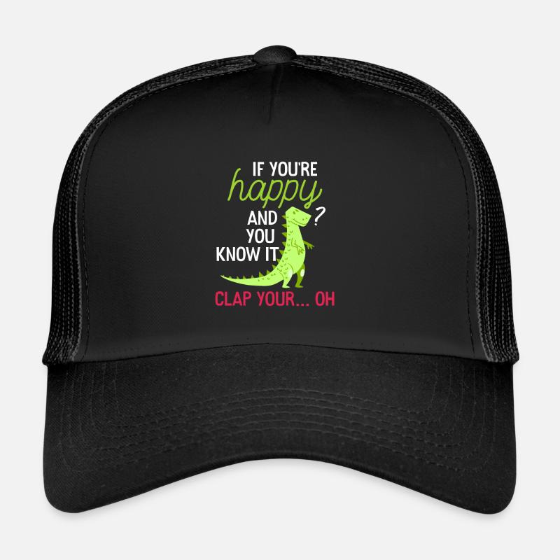 Drôle Dino Trex Happy Clap Your Hands Casquette trucker 