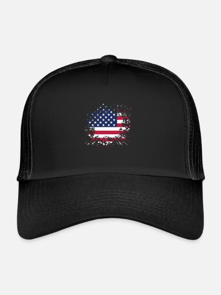 L'Amérique est à nouveau géniale - USA America US - Casquette trucker  - noir/noir - Devant