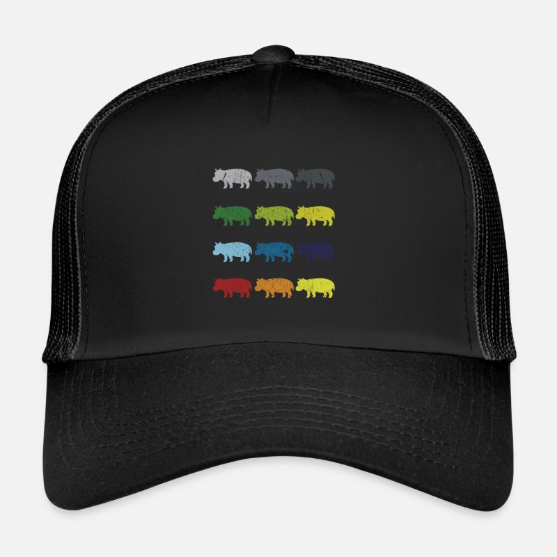 Neon Pop Art Retro Hippo Animal Gift Trucker Cap