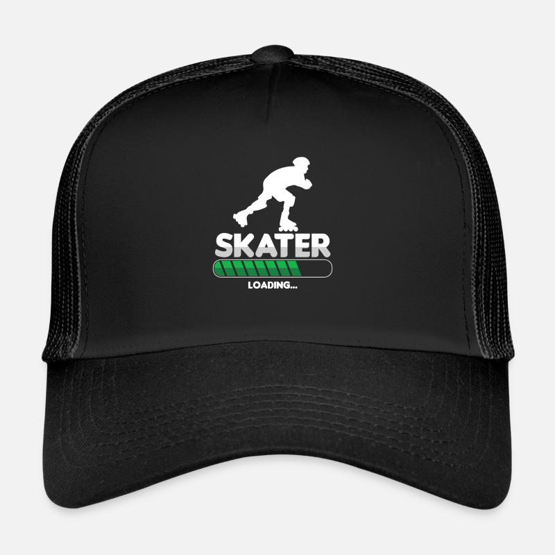 Skater Laden Inline Skating Rollerblading Geschenk - Trucker Cap - Schwarz/Schwarz