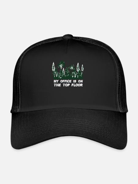 Cadeau de grimpeur d'arbre arboriste - Casquette trucker  - noir/noir - Devant