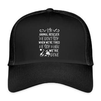 Ich bin Tierschützer Tierschutz Zitat - Trucker Cap - Schwarz/Schwarz - Vorne