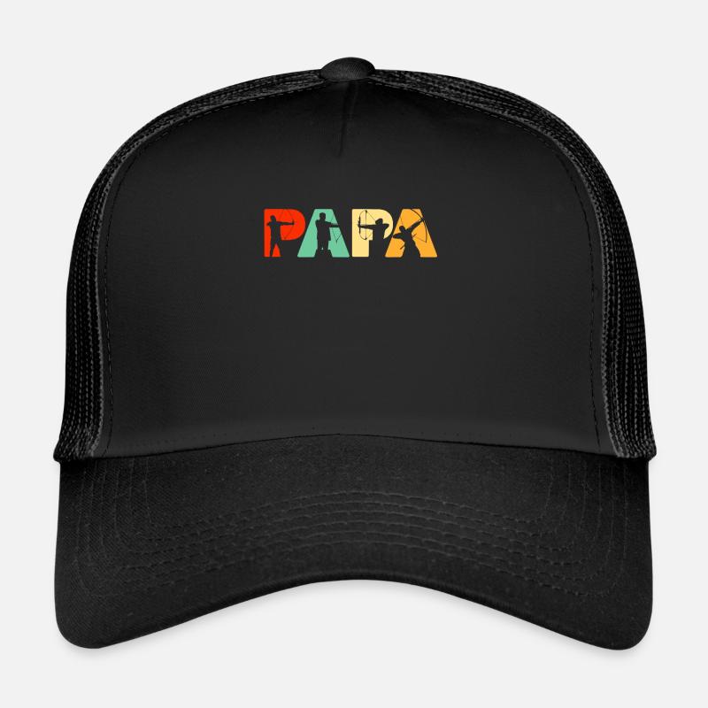 Archer Dad, Retro Papa Archery Father's Gift - Casquette trucker  - noir/noir