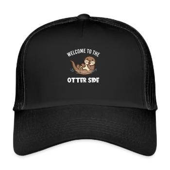 Süßer Otter Welcome To The Otter Side Seeotter - Trucker Cap - Schwarz/Schwarz - Vorne