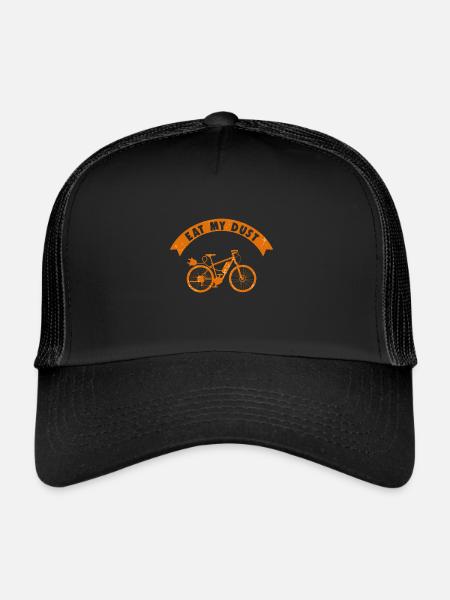 Eat My Dust EBike Electric Bicycle Biking Biker - Trucker Cap - black/black - Front