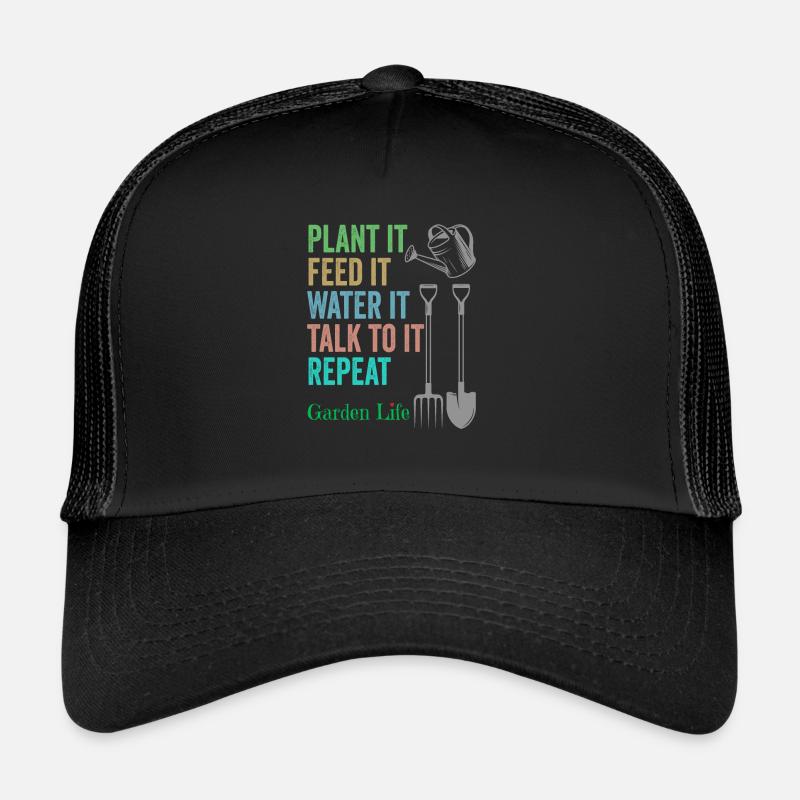 Gartenarbeit Gartenleben - Trucker Cap - Schwarz/Schwarz