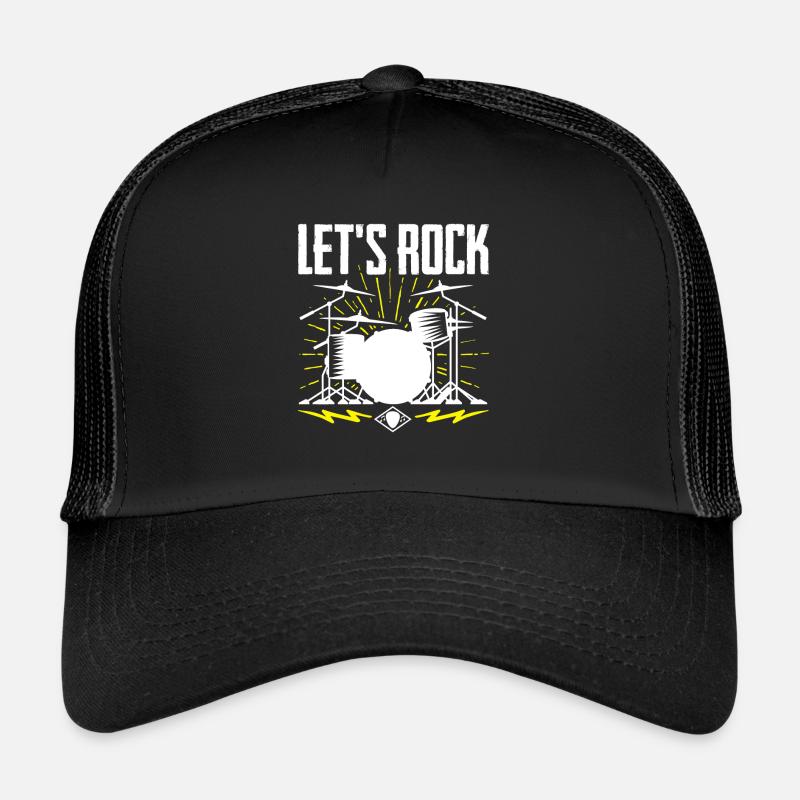 Drummer Let s Rock Schlagzeuger - Trucker Cap - Schwarz/Schwarz