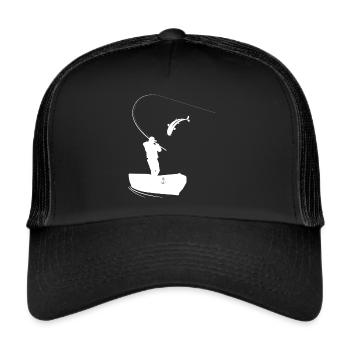 Fishing, angler design. Fishing is passion - Trucker Cap - black/black - Front