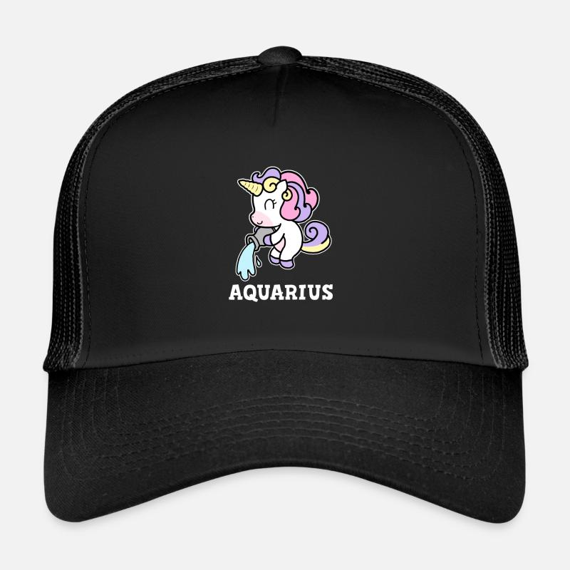Wassermann Sternzeichen Einhorn Kostüm - Trucker Cap - Schwarz/Schwarz