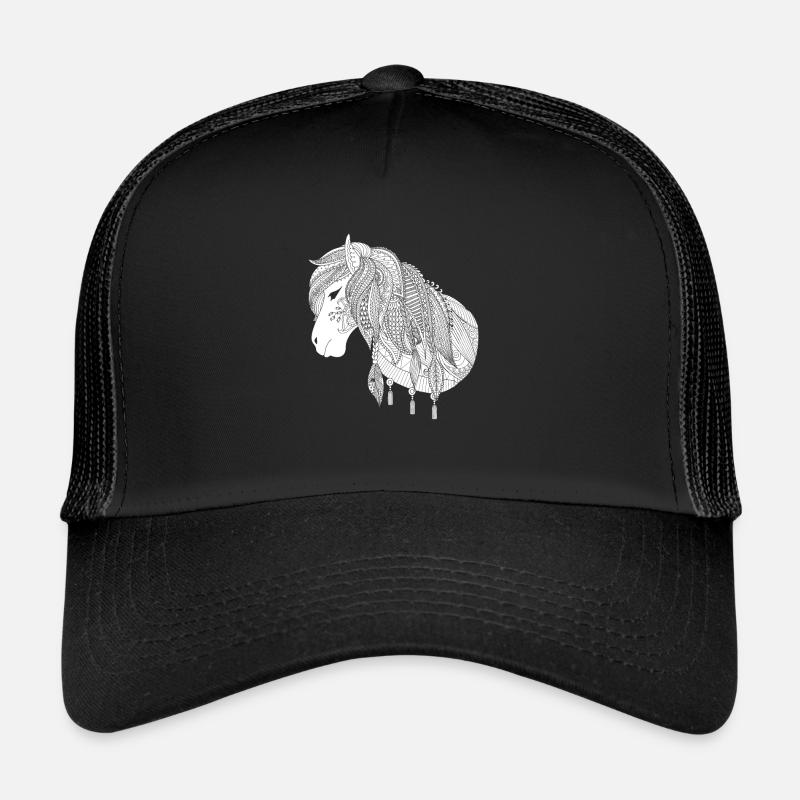 Pferd zum Ausmalen & Bemalen Kinder Geschenk Trucker Cap