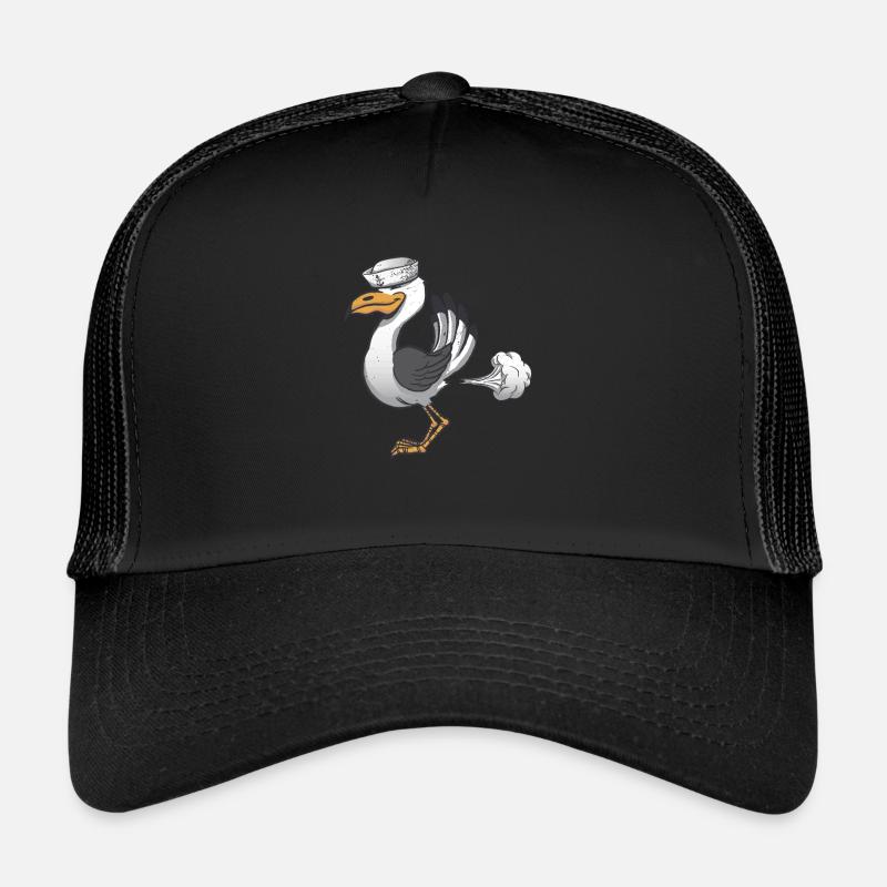 Furzende Möwe - Trucker Cap - Schwarz/Schwarz