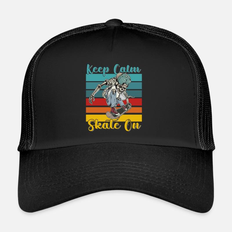 Keep Calm Skate on Skateboarding Trucker Cap
