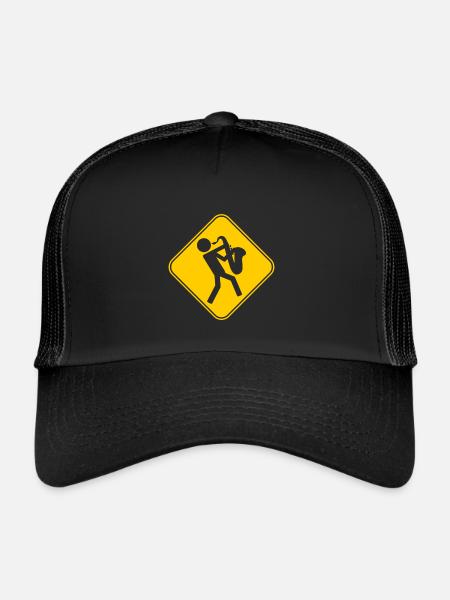 Saxophoniste Sax Music Musicien Saxophone Jazz Cadeau - Casquette trucker - noir/noir