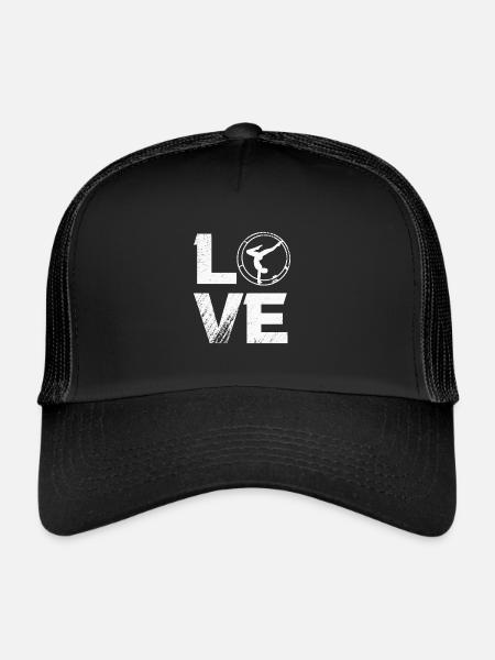 Ich liebe Rhönrad, Rhönradturnerin - Trucker Cap - Schwarz/Schwarz