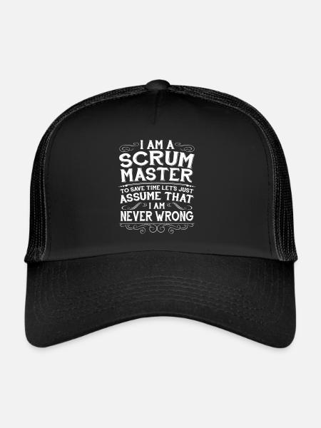 Lustiger Scrum Master Computer - Trucker Cap - Schwarz/Schwarz