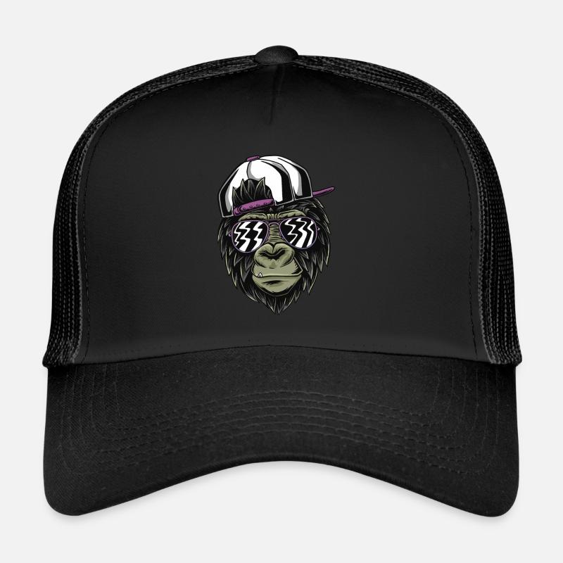 Monkey cool - Trucker Cap - Schwarz/Schwarz