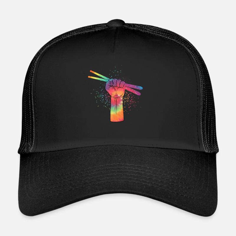 Batterie batteur cadeau de batteur - Casquette trucker  - noir/noir
