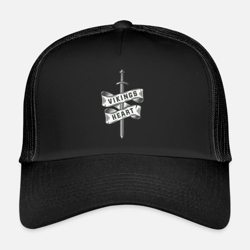 Viking Heart Axe Épée Mythologie Nordique Valhalla Casquette trucker 