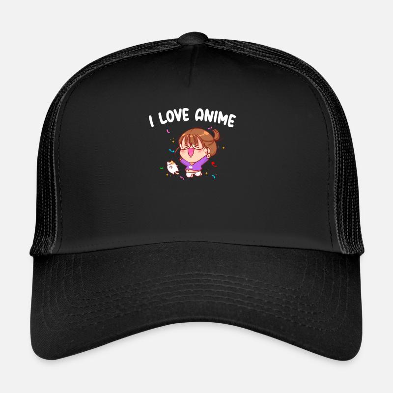 Anime - Trucker Cap - Schwarz/Schwarz