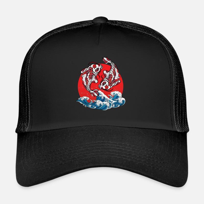 Koi Fisch - Trucker Cap - Schwarz/Schwarz