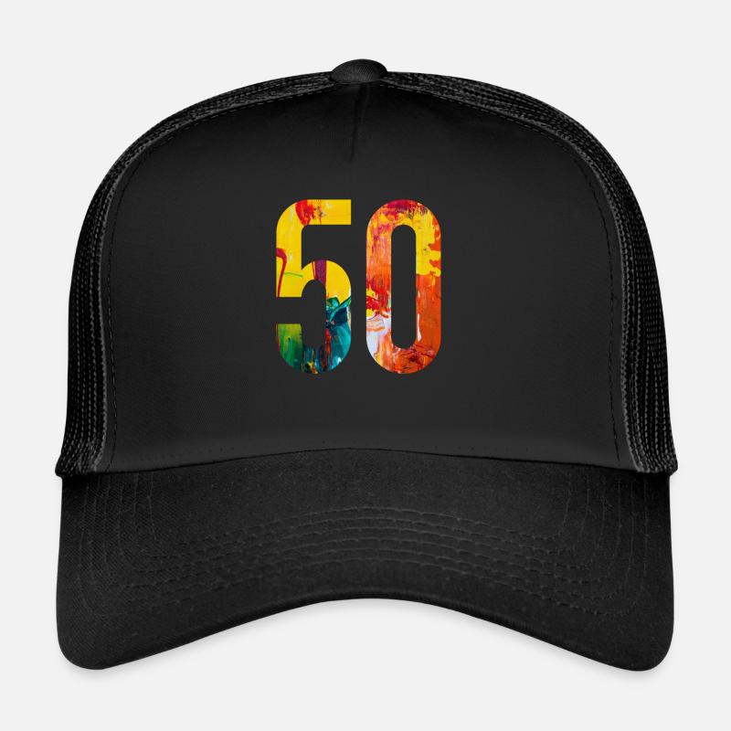 50th birthday - Trucker Cap - black/black